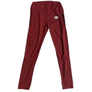 Burgundy Red Adidas Leggings